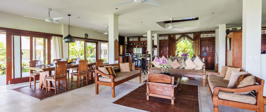 Living room accommodations at Villa Joglo at Citakara Sari Estate