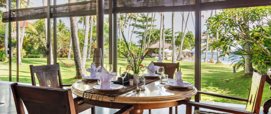 Ocean view from the dining area in Villa Yoga Bale at Citakara Sari Estate